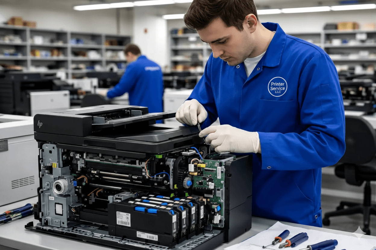 HP Printer Technician at work